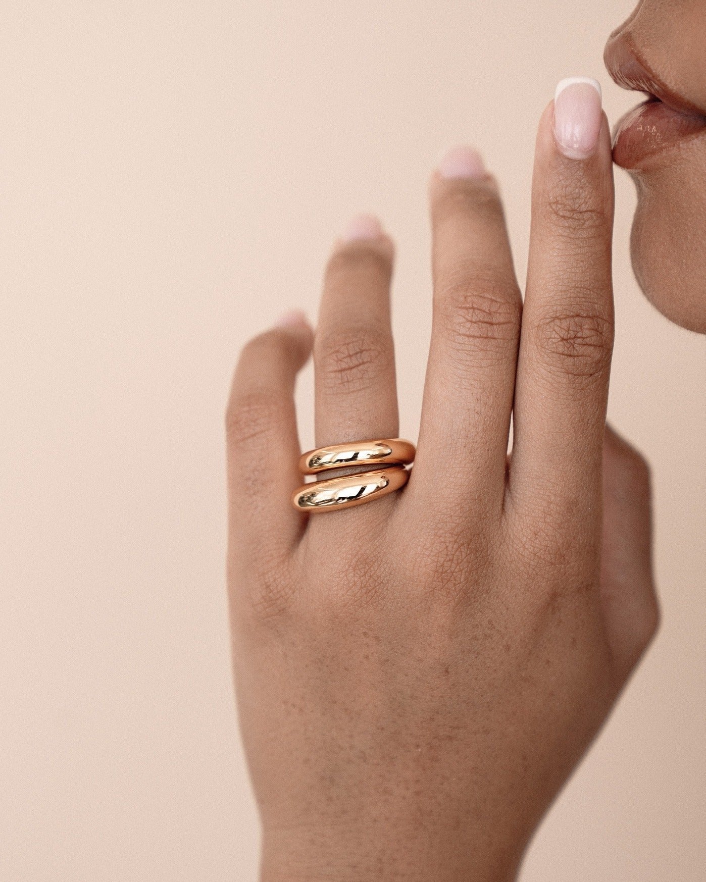 Modern Dome Ring Set - Image 2