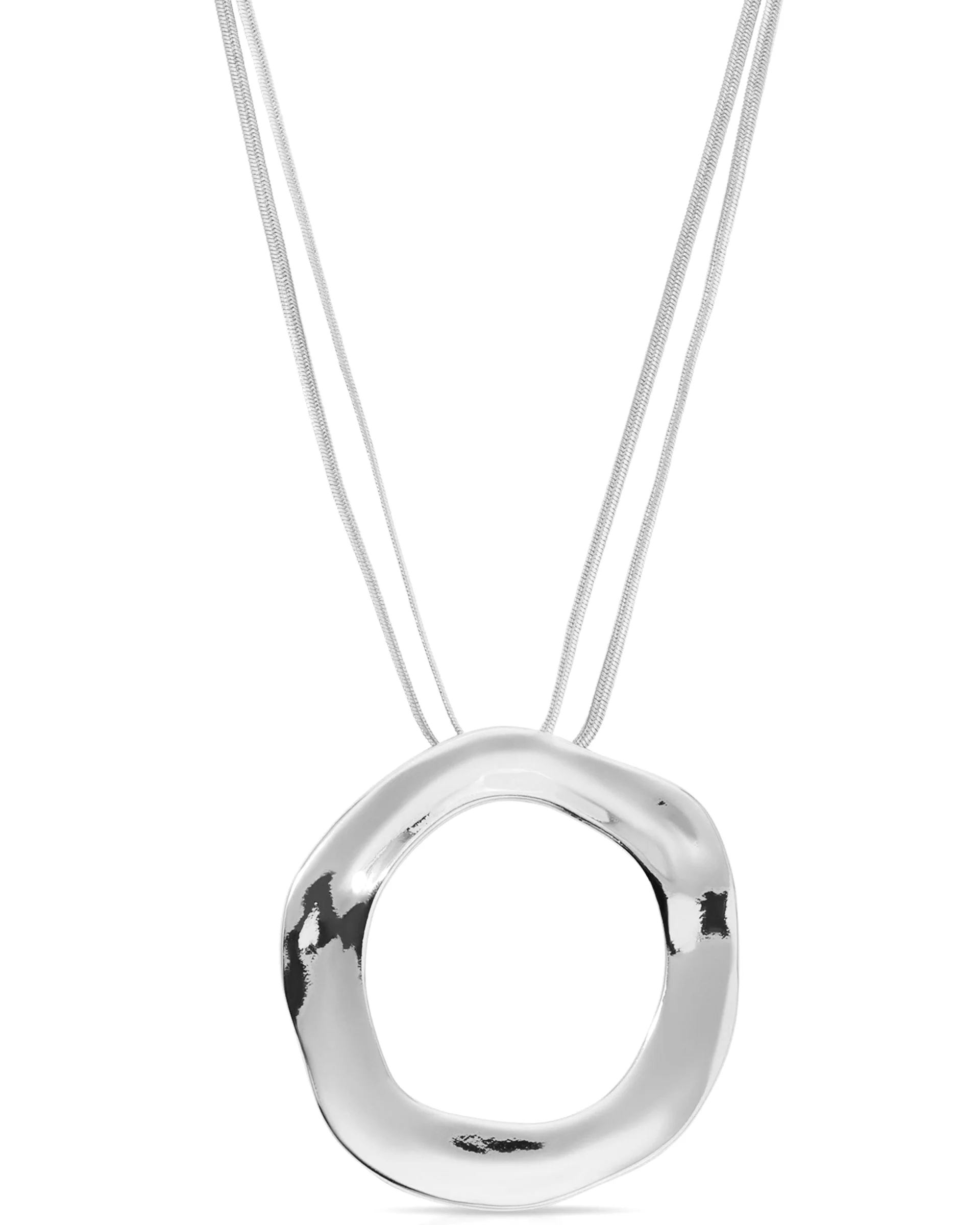 Open Circle Pavè Necklace - Image 11