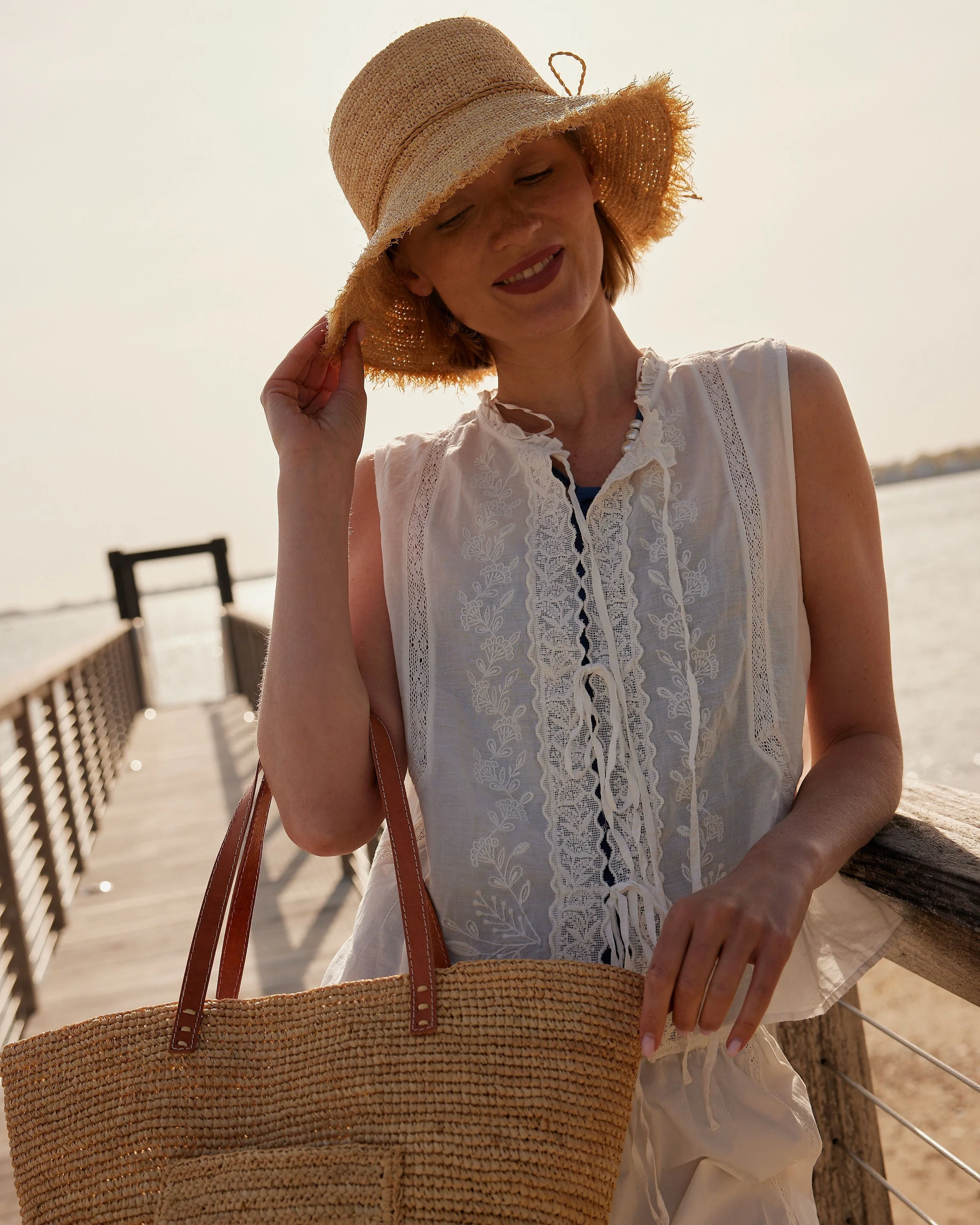 Packable Raffia Bucket Hat - Image 6