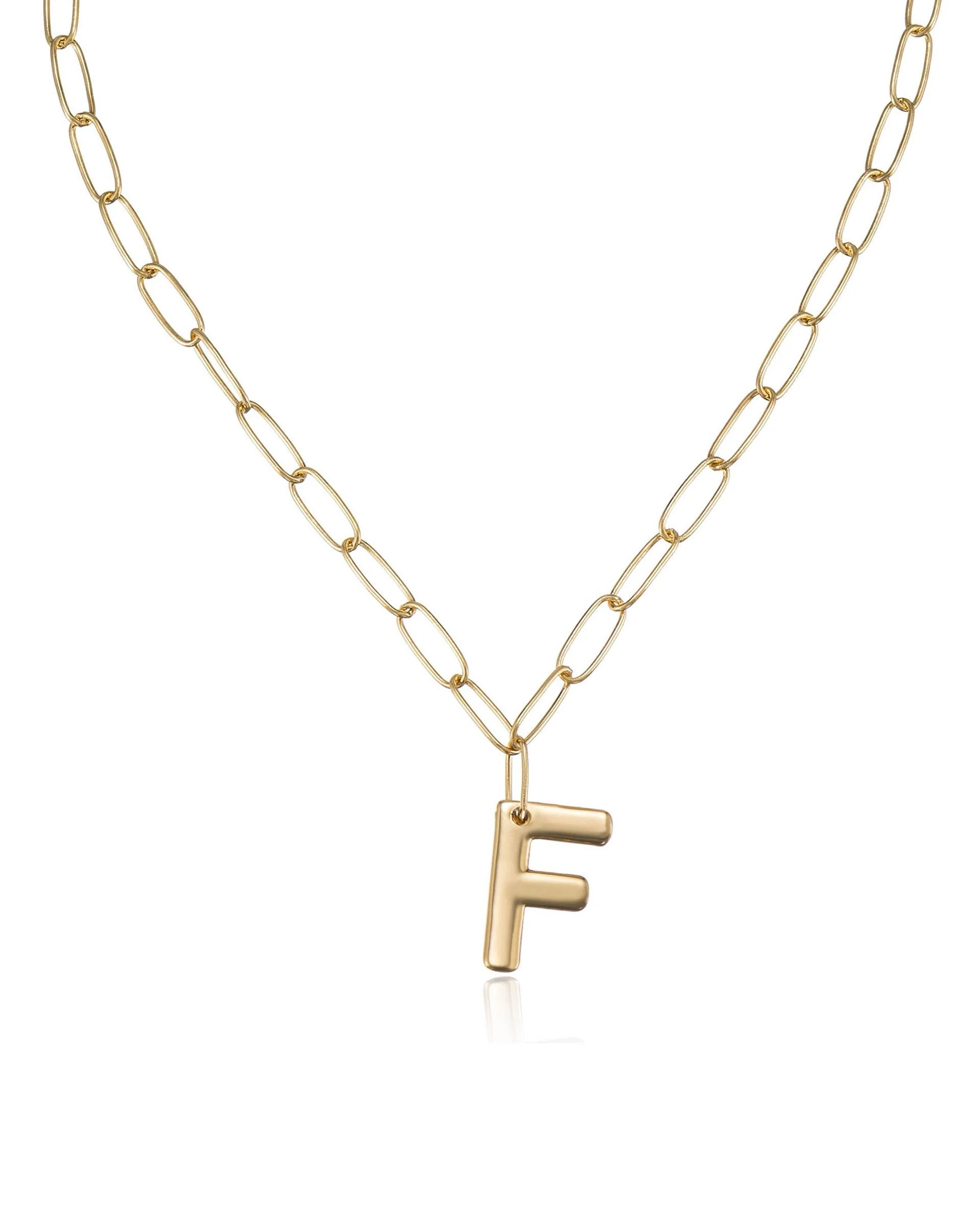 Paperclip Link Initial Necklace - Image 13