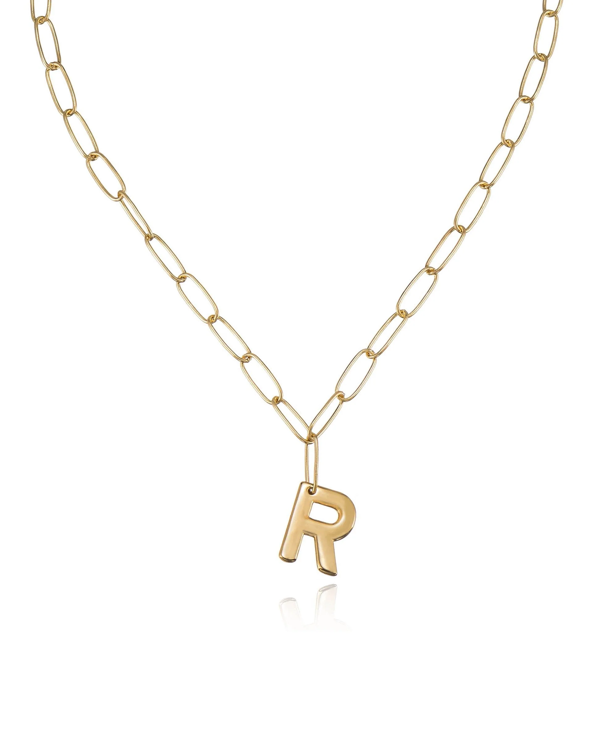 Paperclip Link Initial Necklace - Image 24