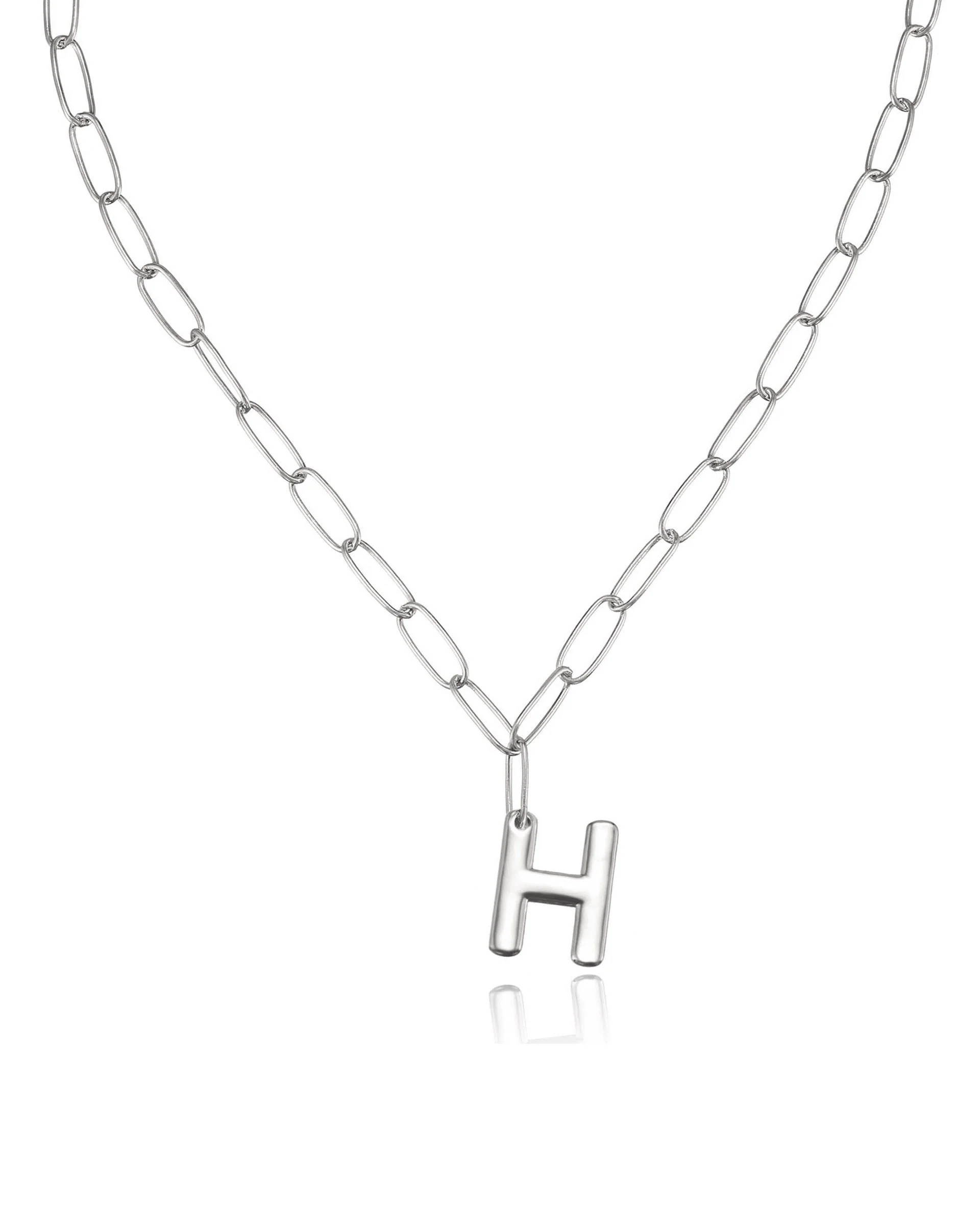 Paperclip Link Initial Necklace - Image 34
