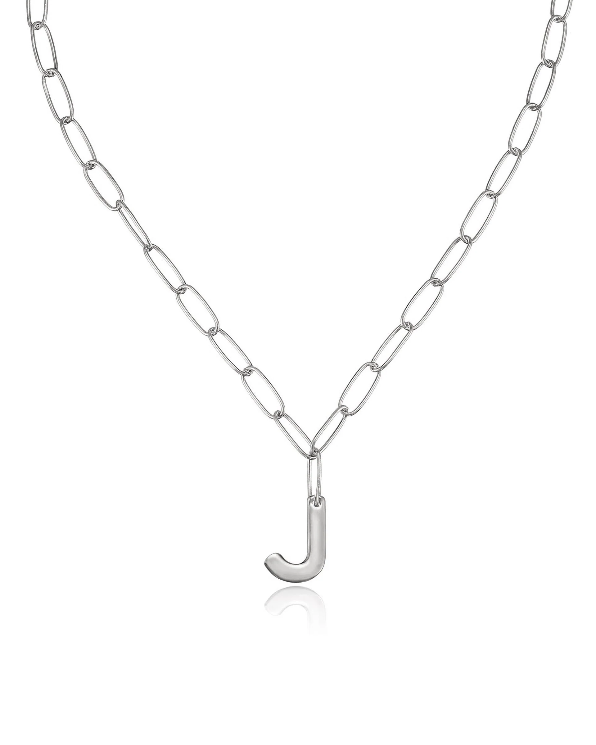 Paperclip Link Initial Necklace - Image 36