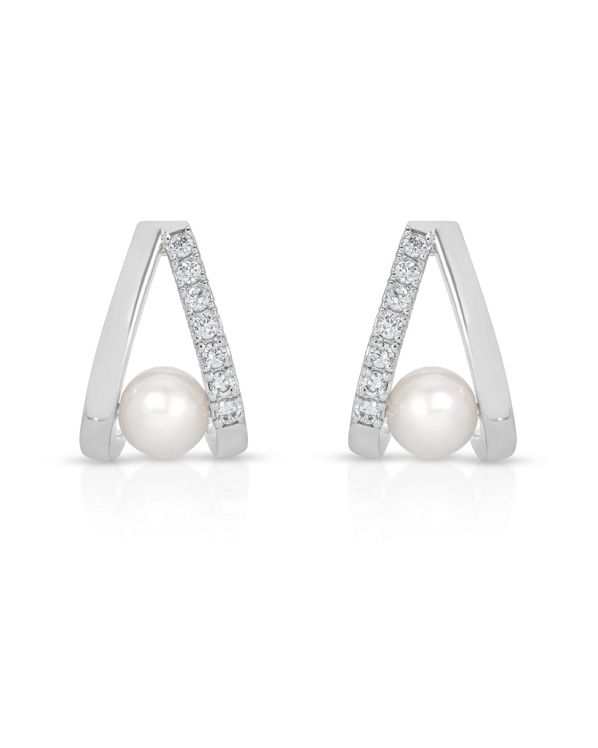 Pavé and Pearl Earrings - Image 5