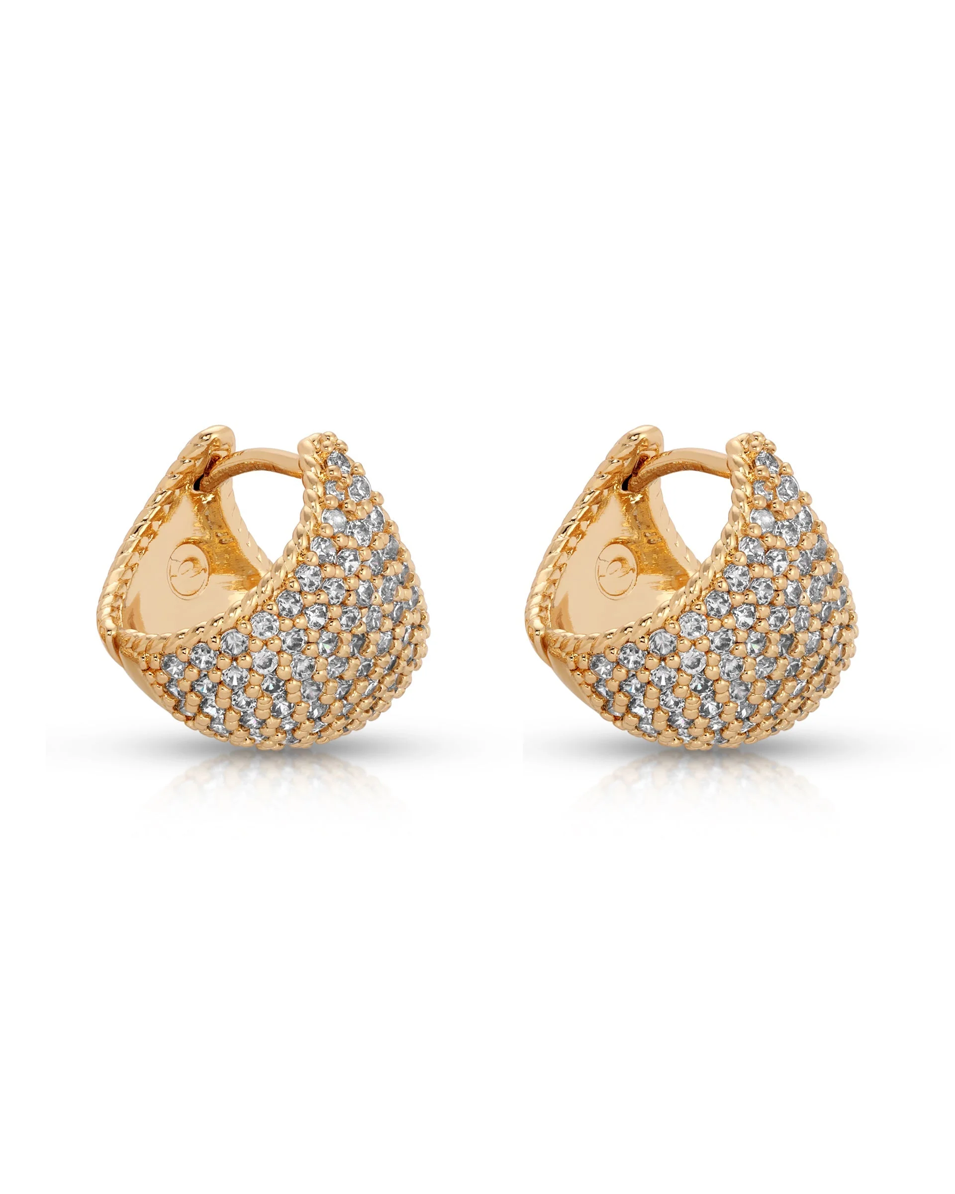 Pavé Encrusted Huggie Hoops - Image 5