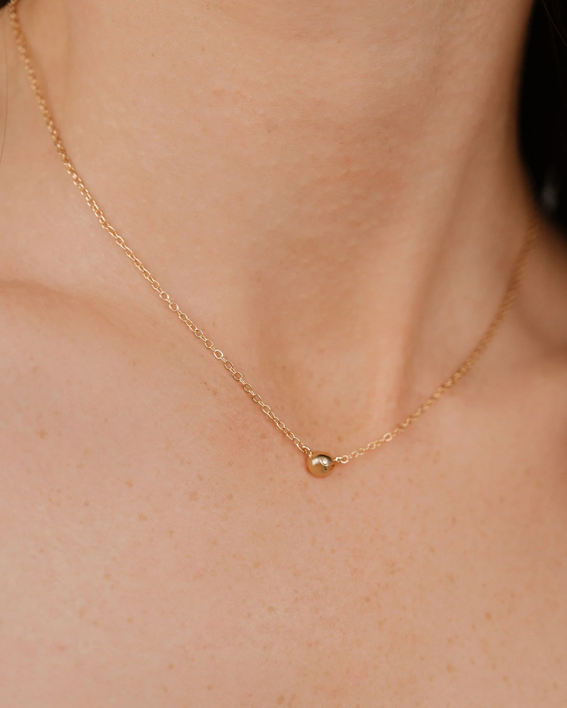 Polished Dainty Pebble Necklace - Image 2
