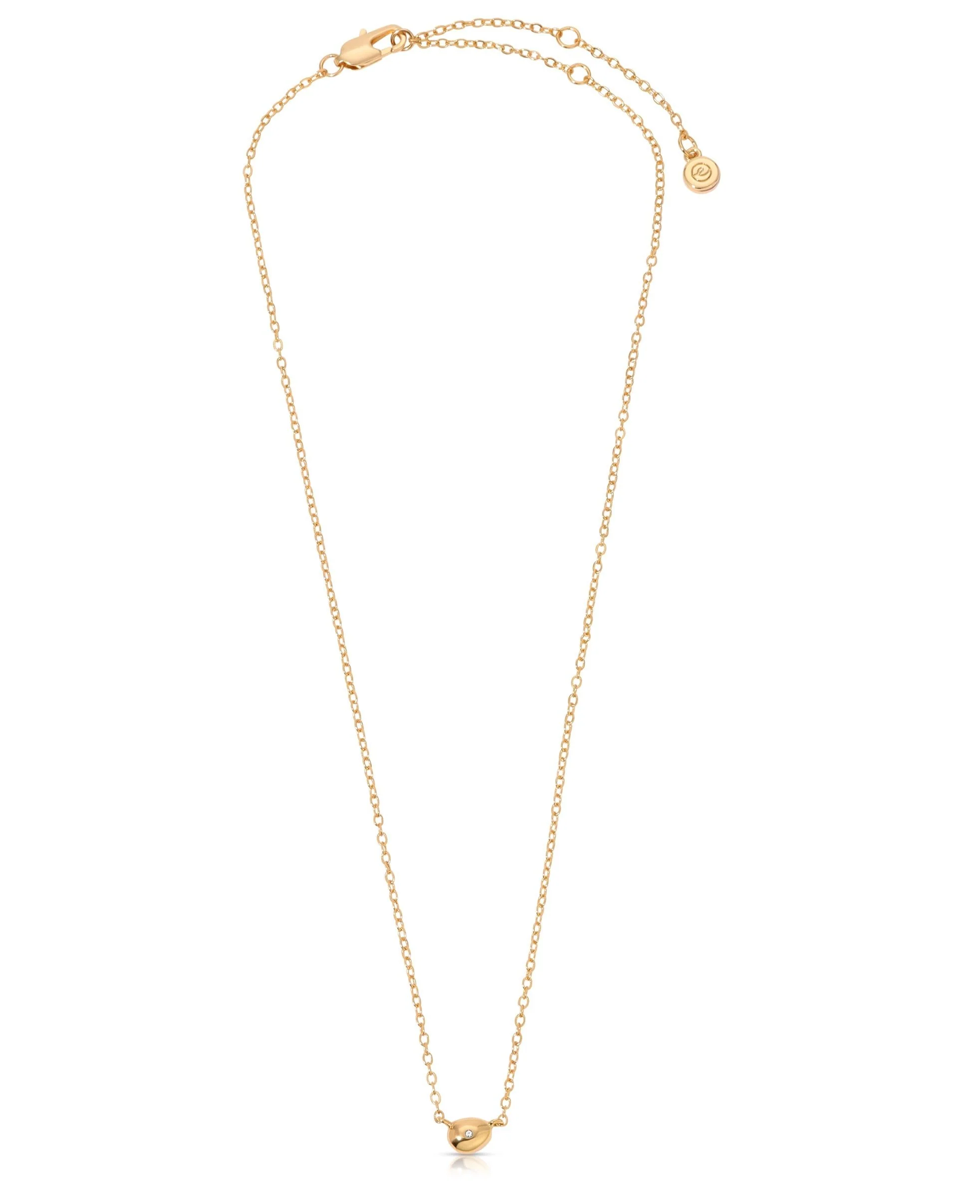 Polished Dainty Pebble Necklace - Image 3
