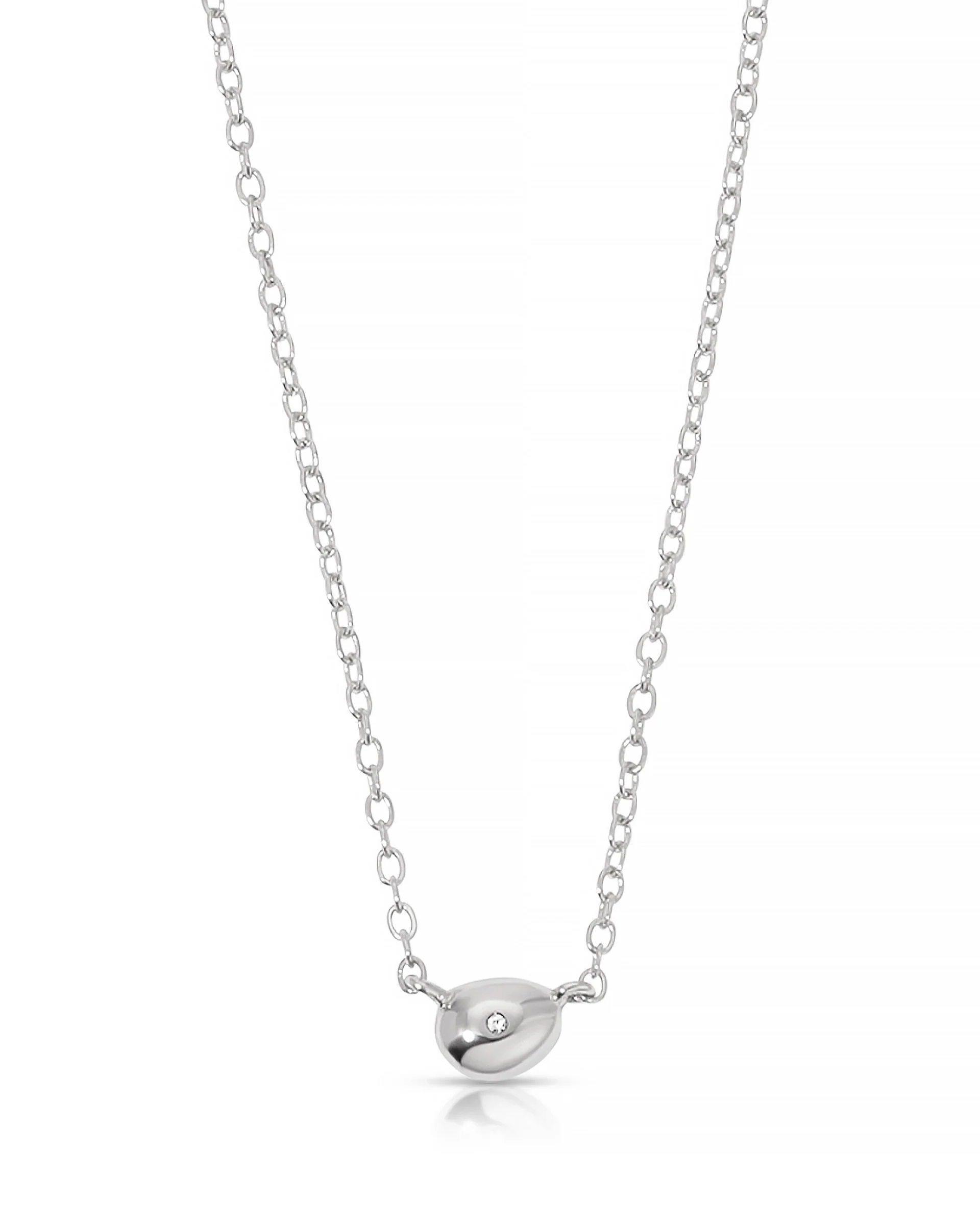Polished Dainty Pebble Necklace - Image 8