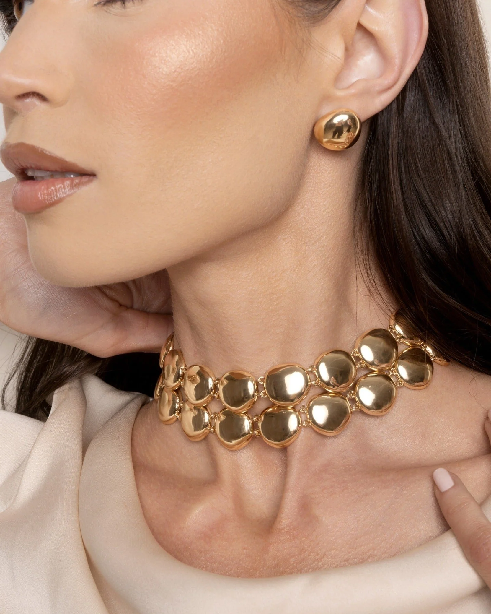 Polished Pebble Choker Necklace - Image 6