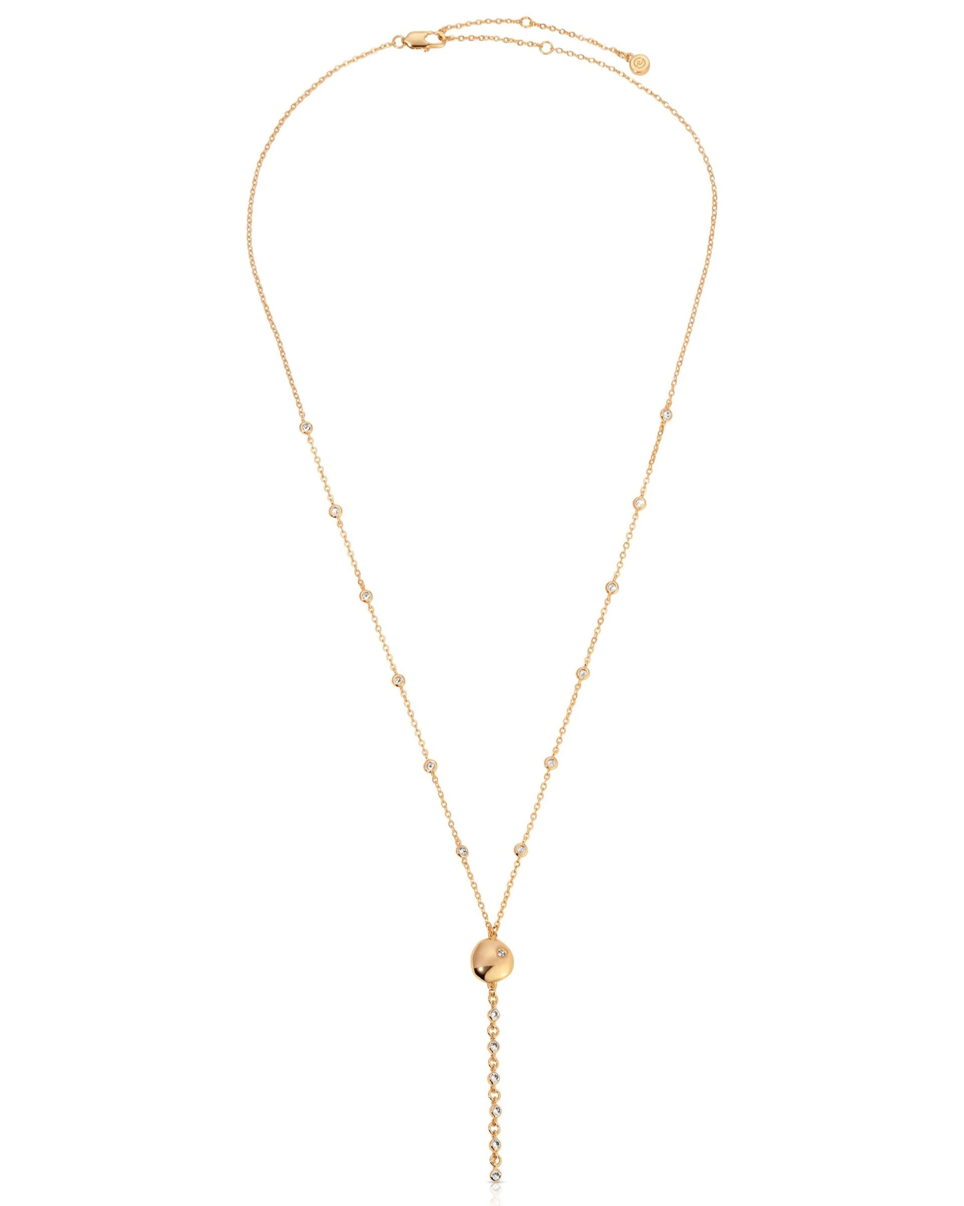 Polished Pebble Crystal Chain Lariat - Image 3