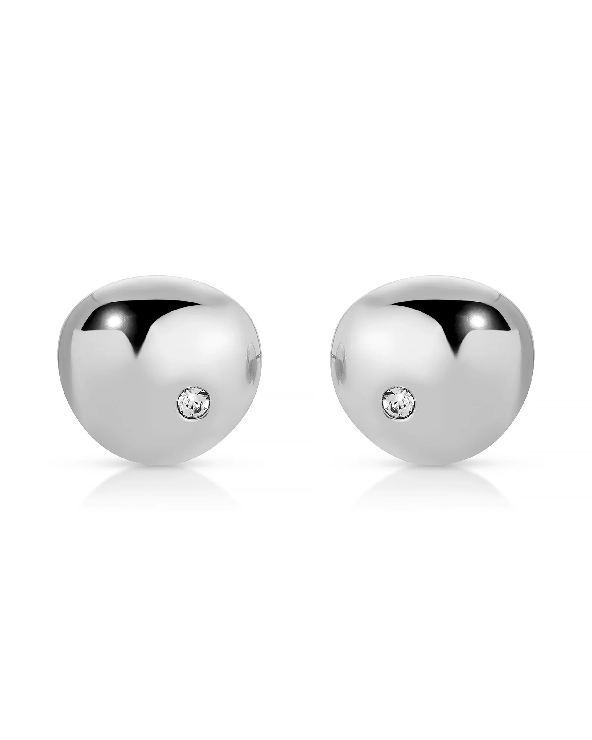 Polished Pebble Crystal Stud Earrings - Image 9