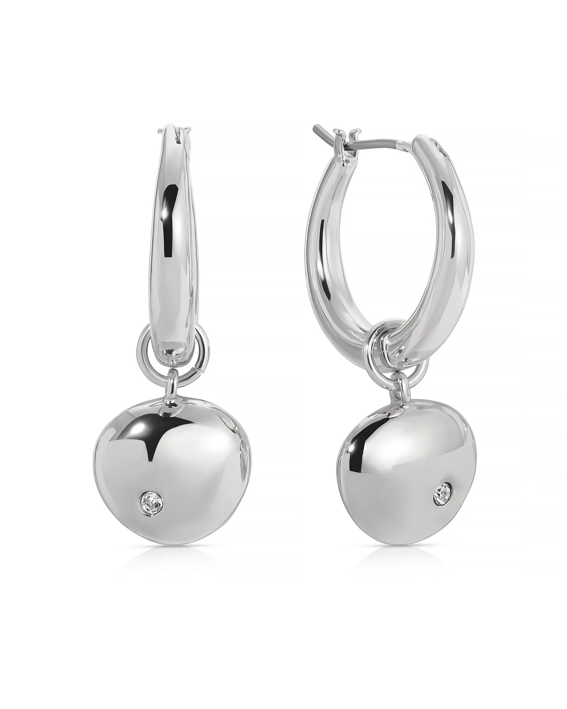 Polished Pebble Huggie Hoop Earrings - Image 15