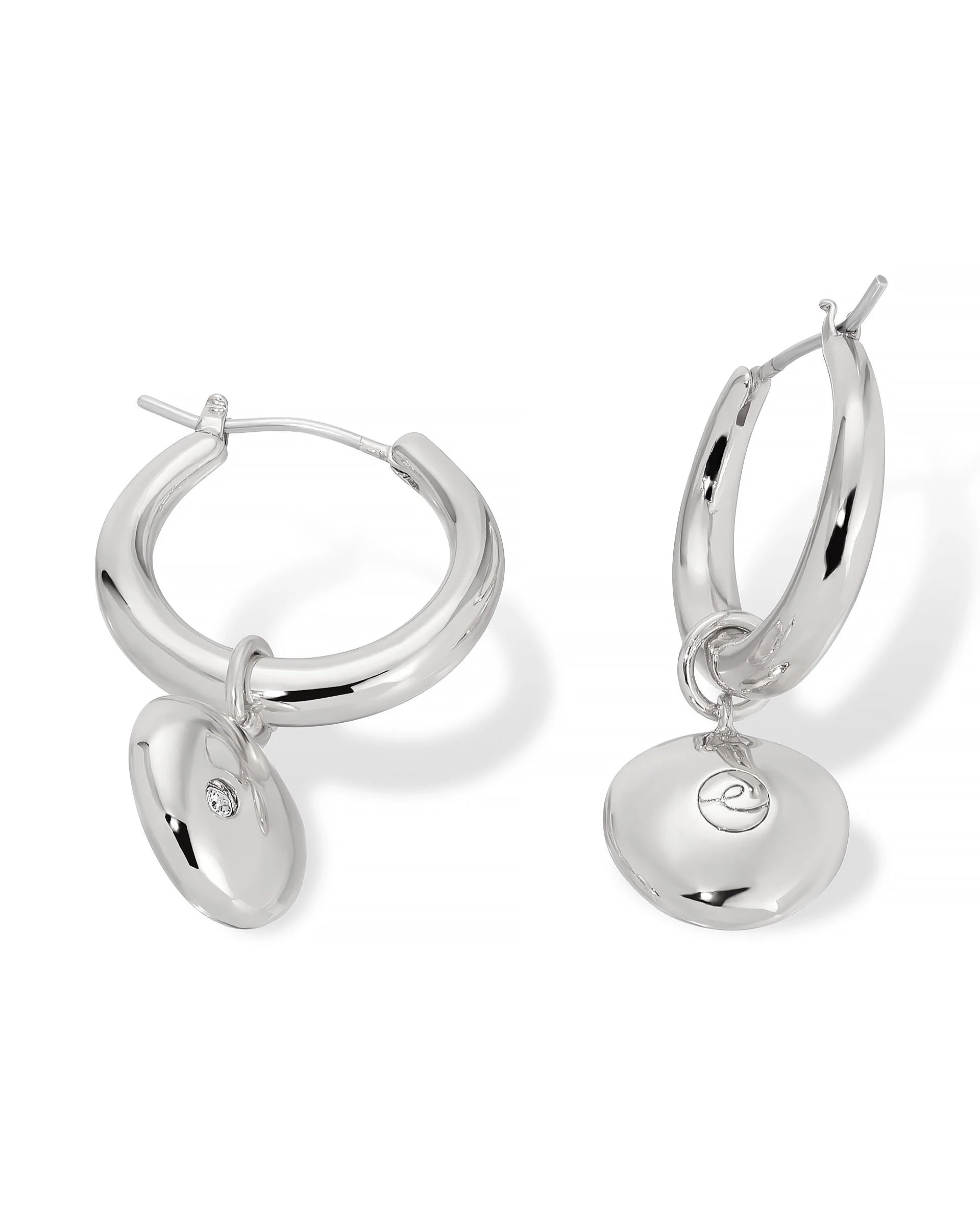 Polished Pebble Huggie Hoop Earrings - Image 6