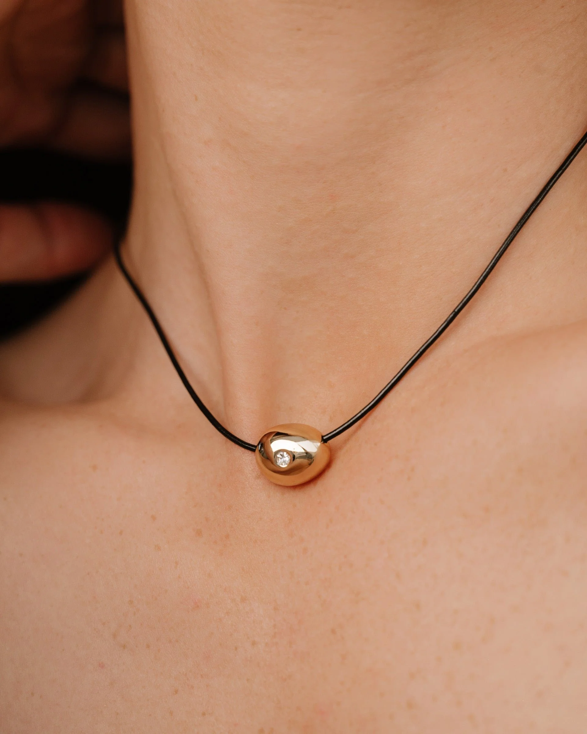 Polished Pebble Leather Pendant Necklace - Image 14