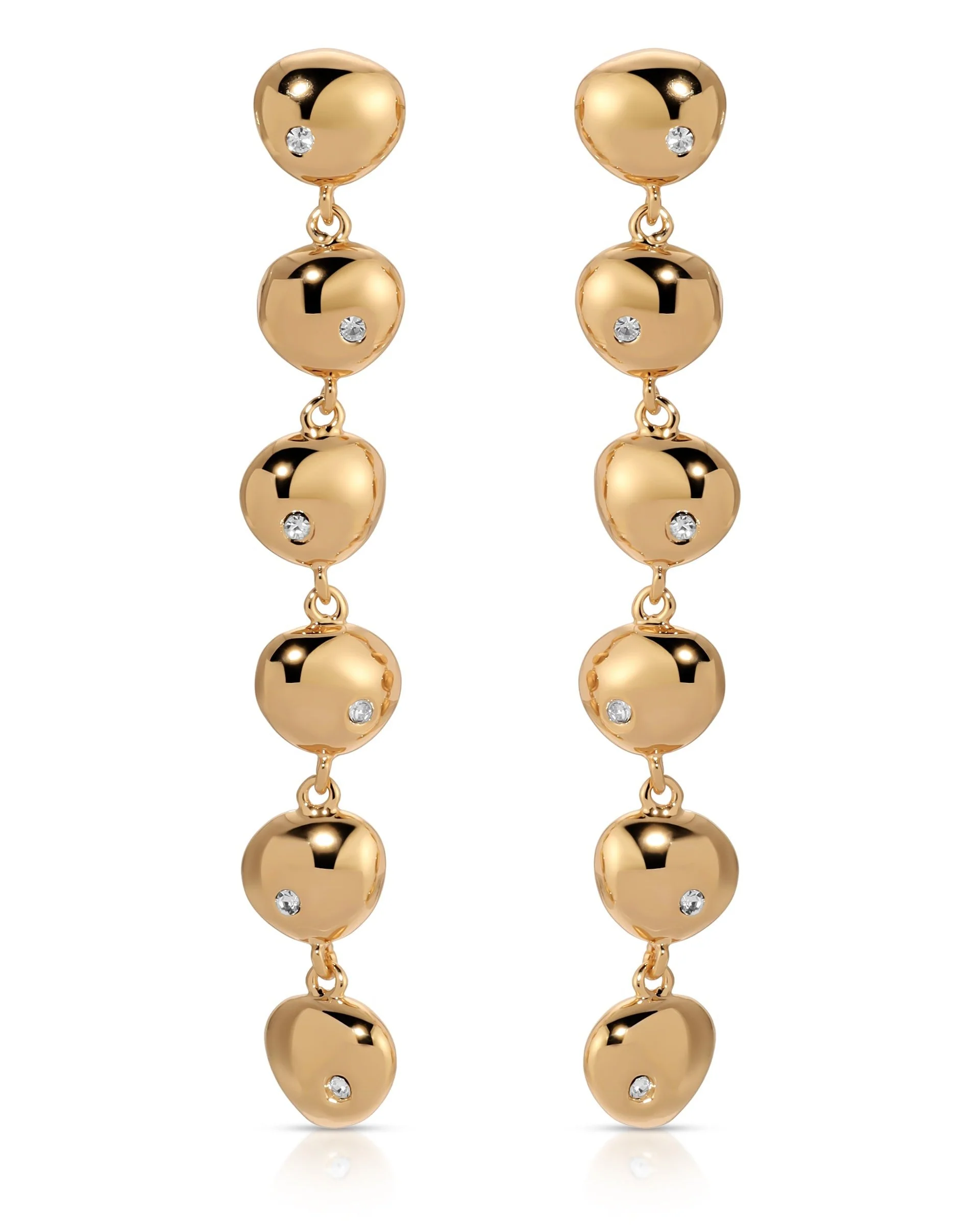 Polished Pebble Linear Dangle Earrings