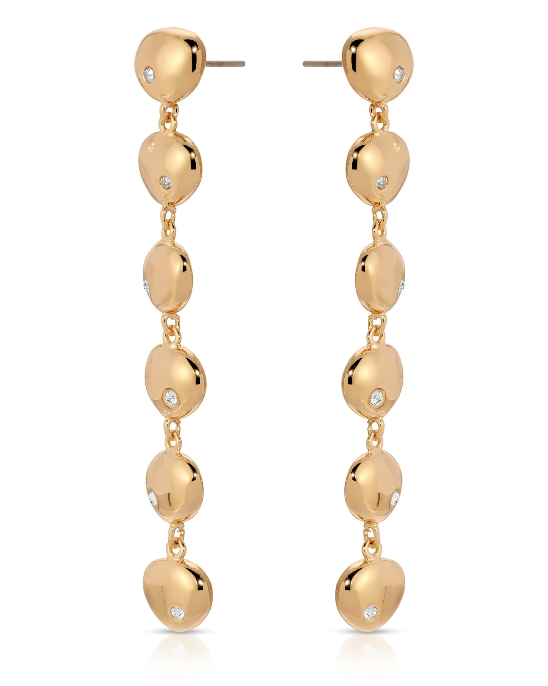 Polished Pebble Linear Dangle Earrings - Image 6