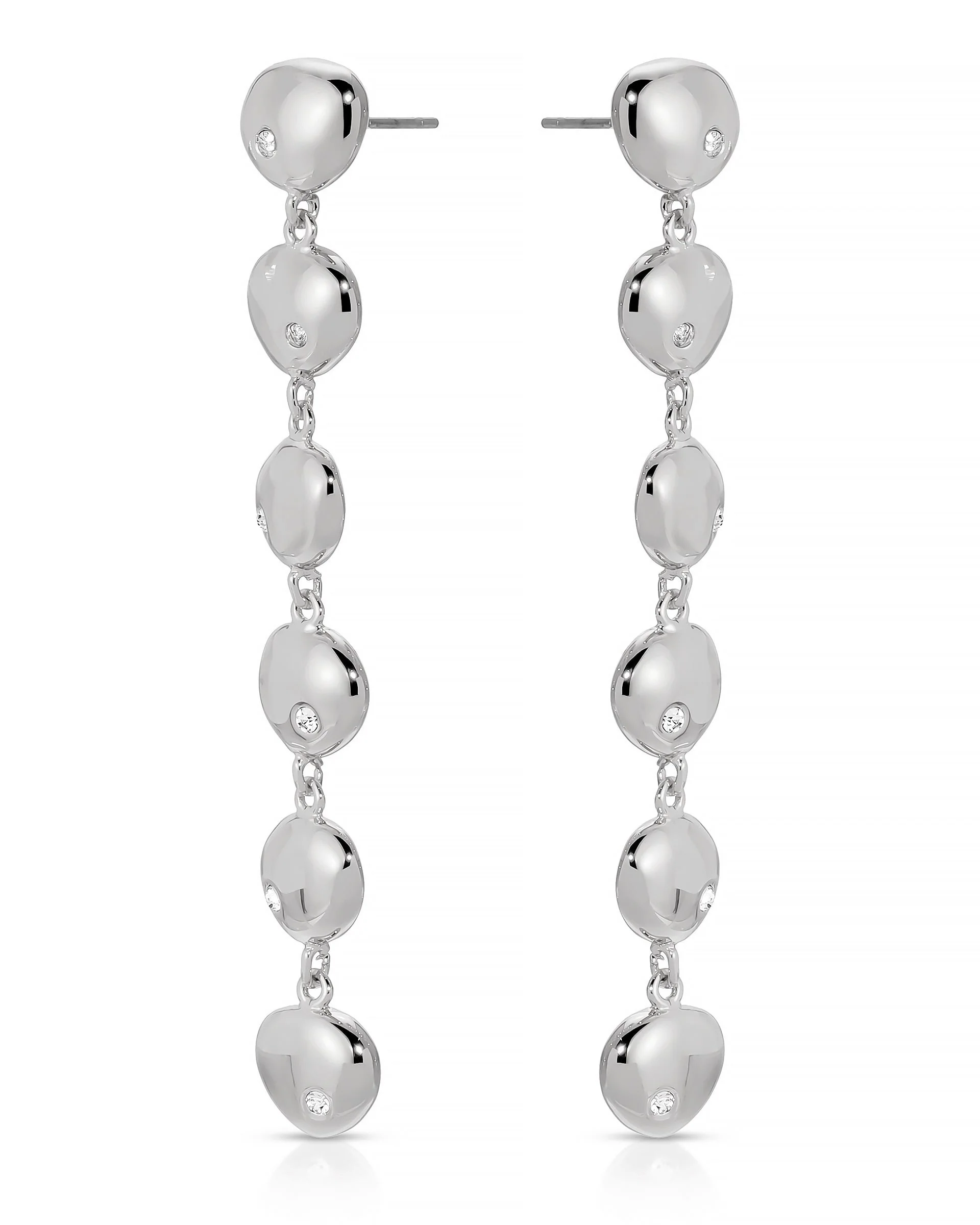Polished Pebble Linear Dangle Earrings - Image 8