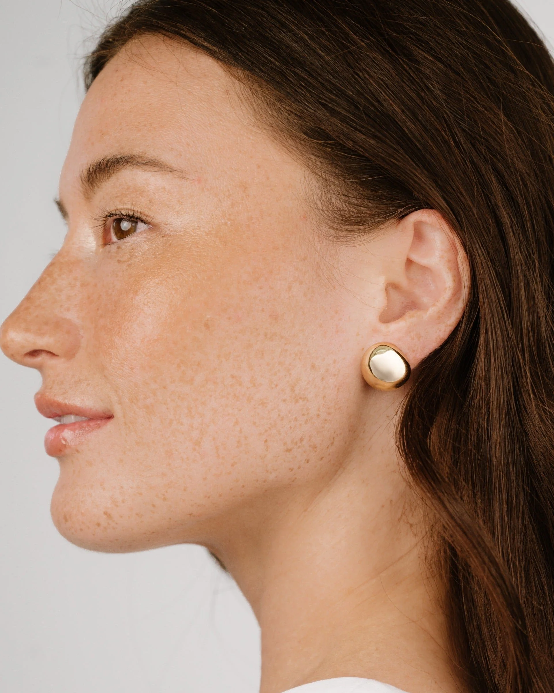 Polished Pebble Stud Earrings - Image 5