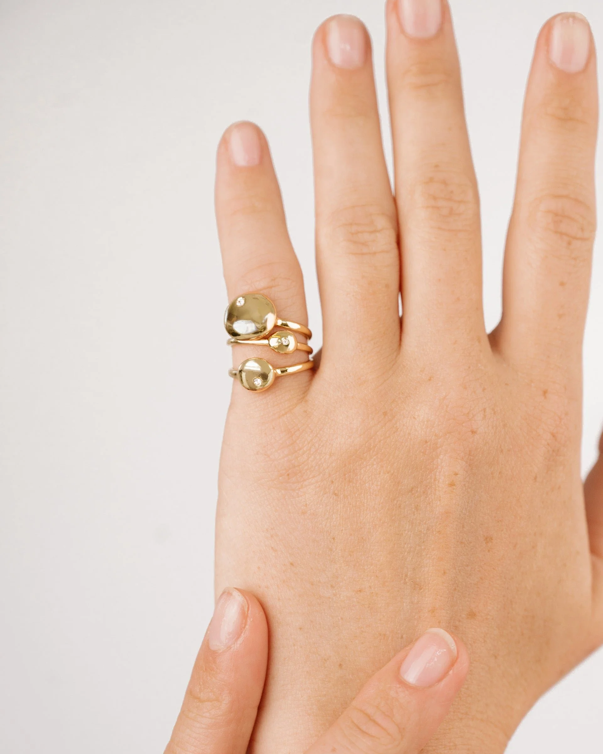 Polished Stacking Pebble Ring Set - Image 3