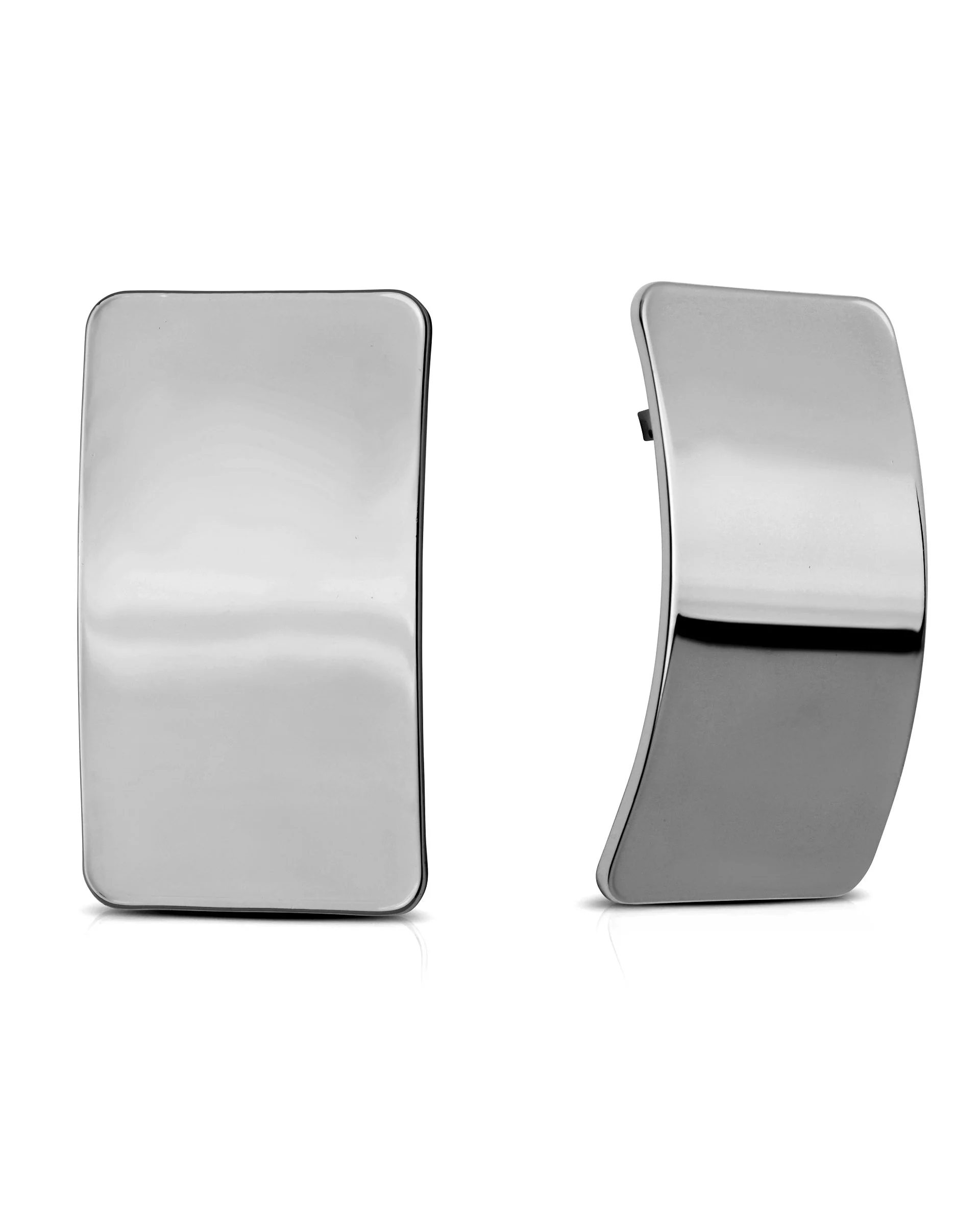 Rectangle Metal Stud Earrings - Image 9