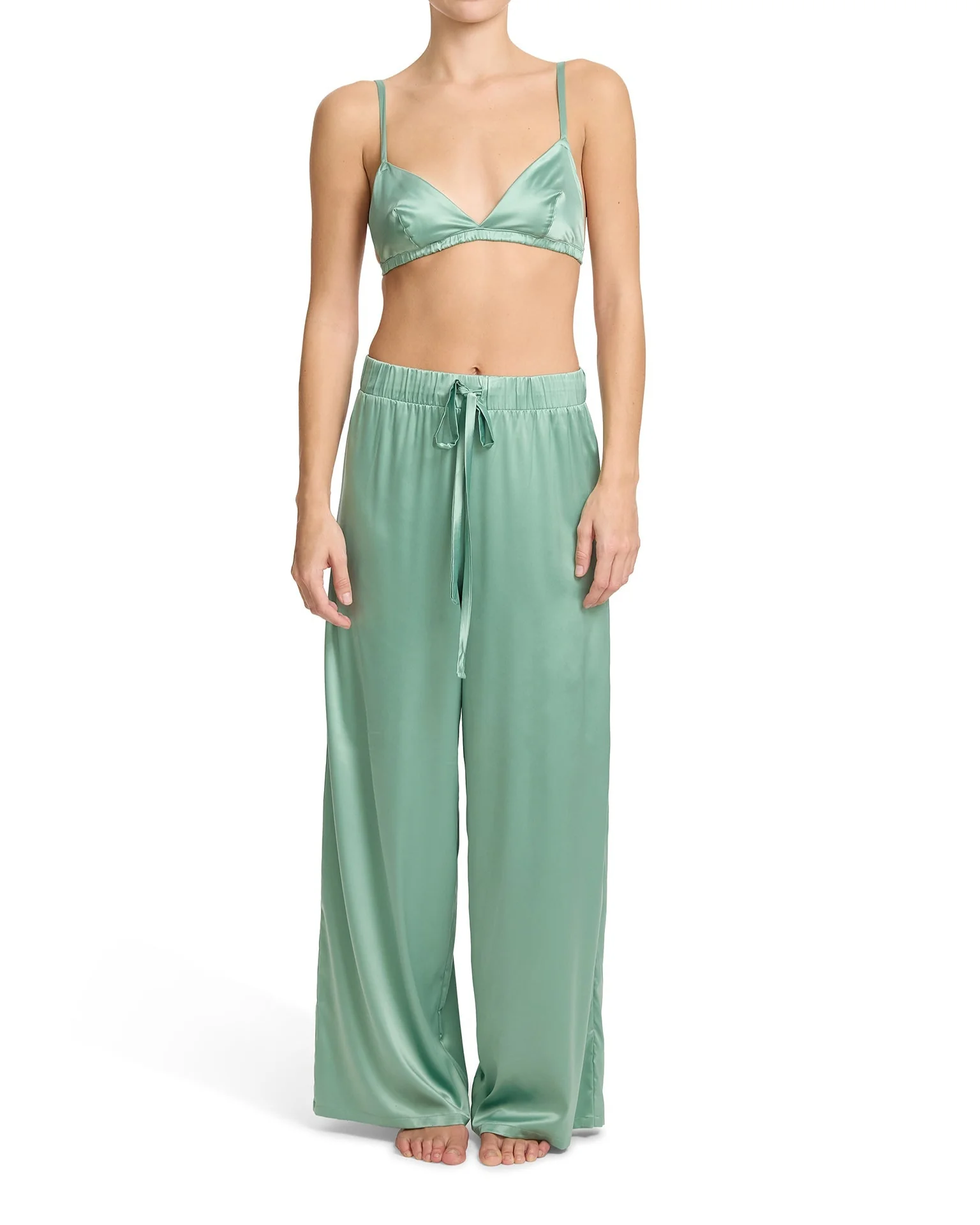 Satin Sleep Pant Green Tea - Image 4