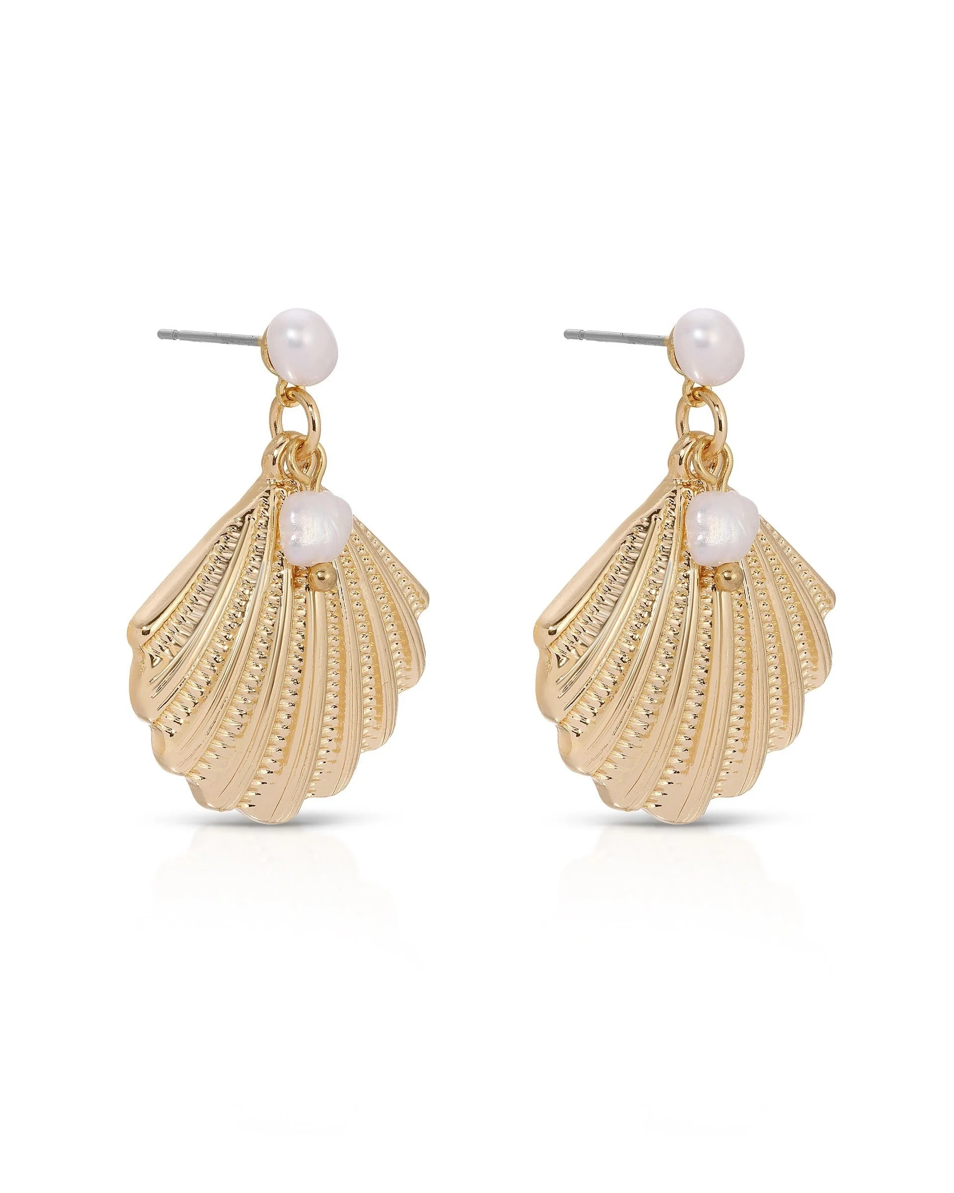 Scallop Shell and Pearl Earrings - Image 3