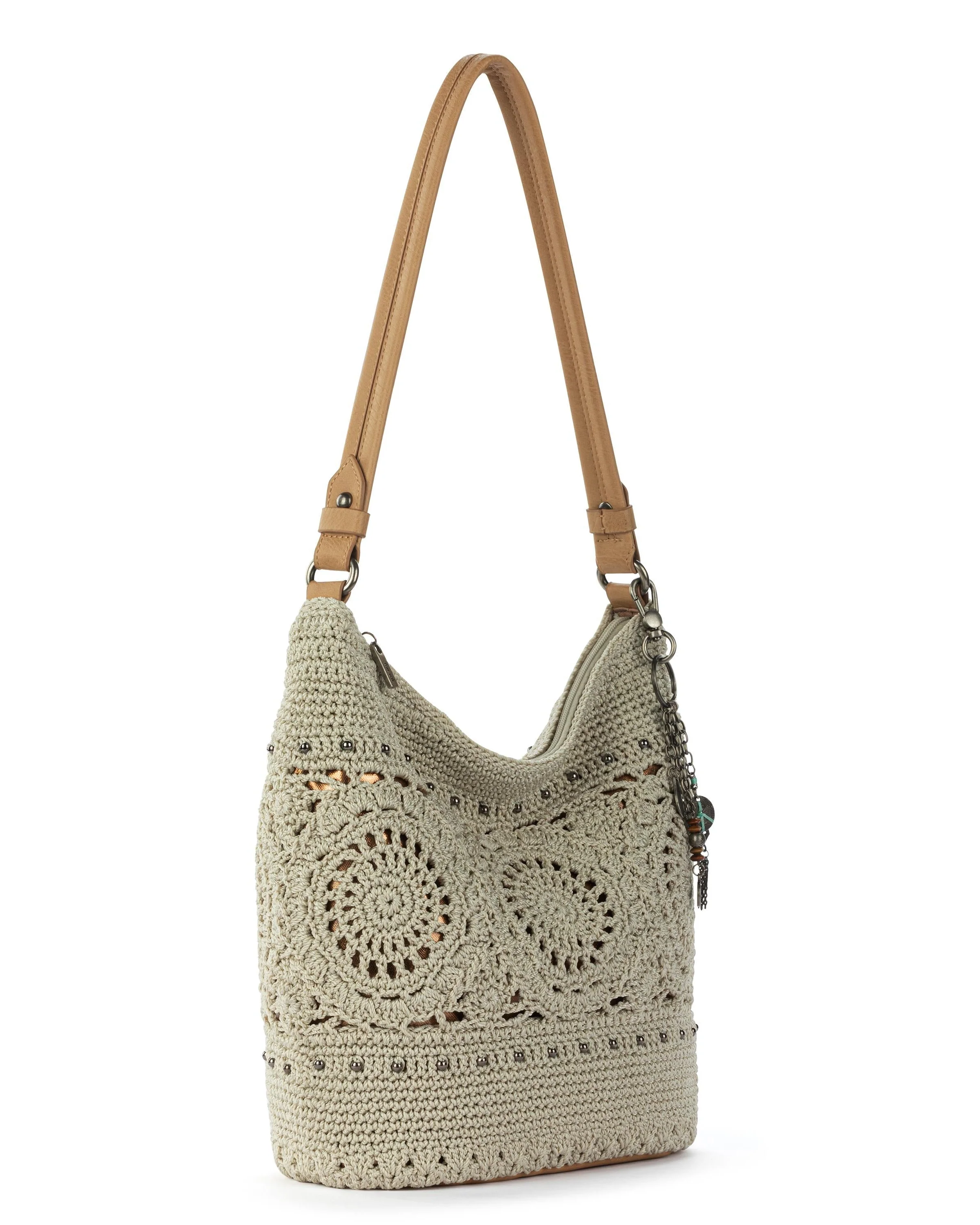 Sequoia Hobo - Hand Crochet - Natural Grey Medallion - Image 2