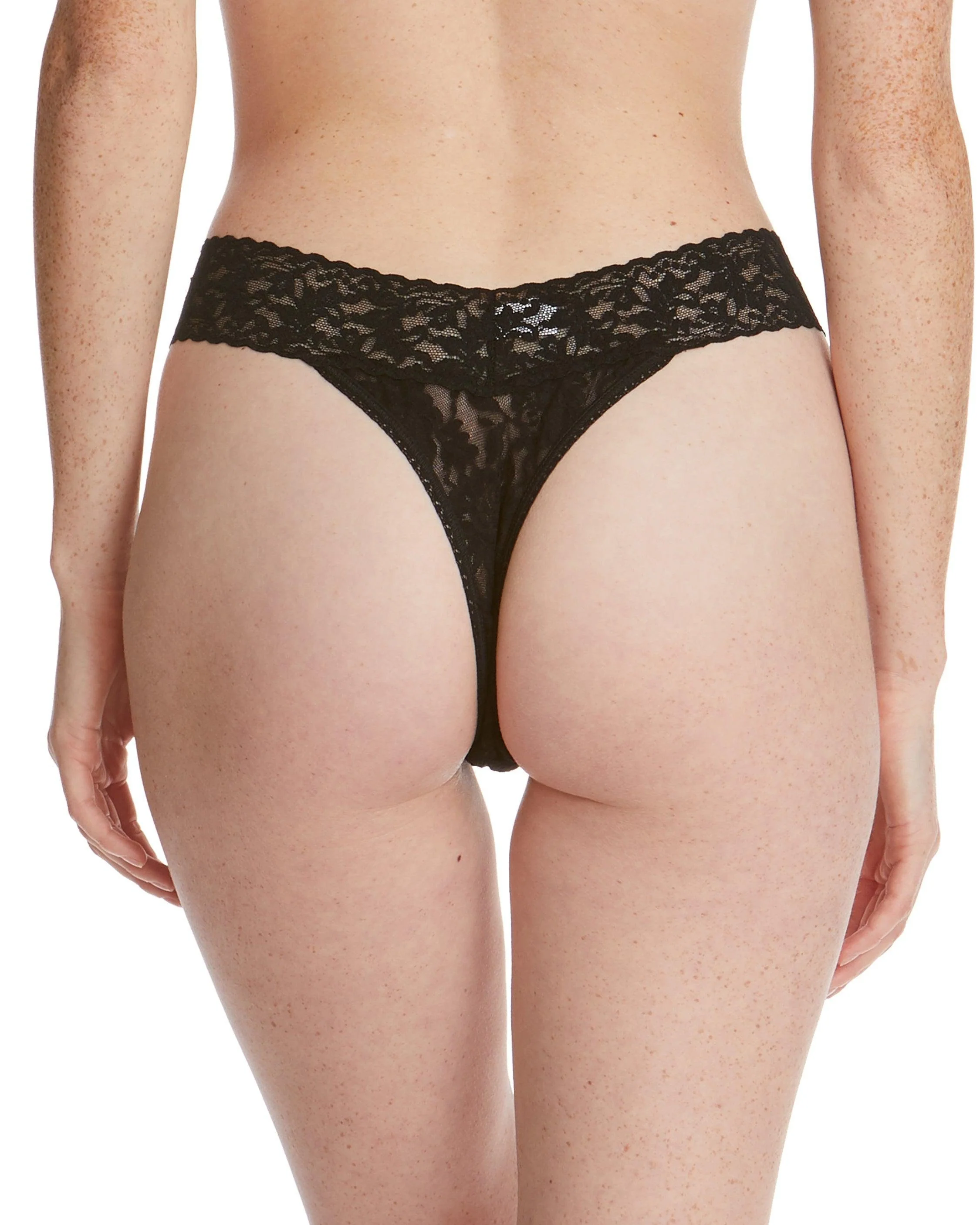 Signature Lace Original Rise Thong Black - Image 2