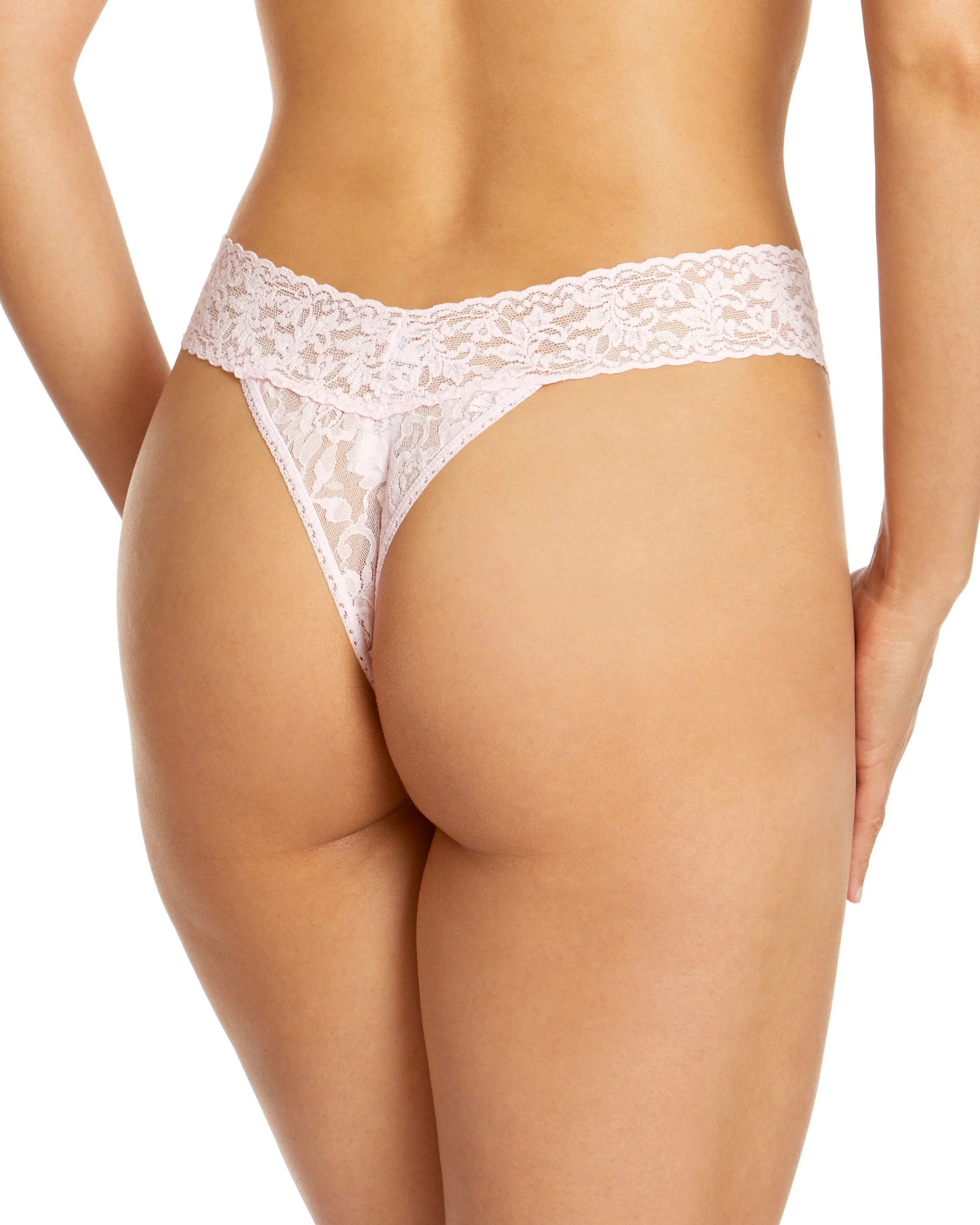 Signature Lace Original Rise Thong Bliss Pink - Image 2