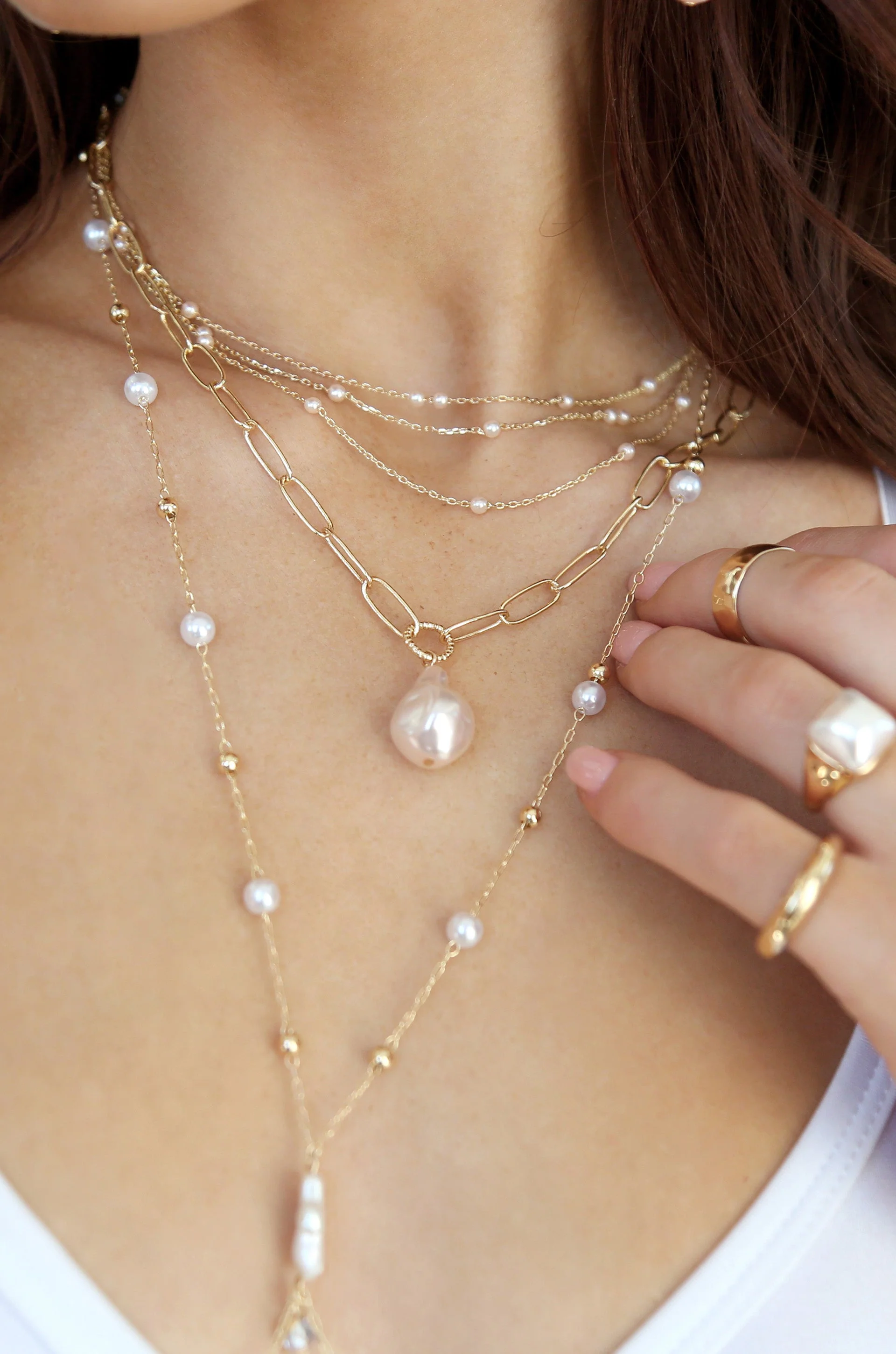 Single Pearl Chain Necklace - Image 5