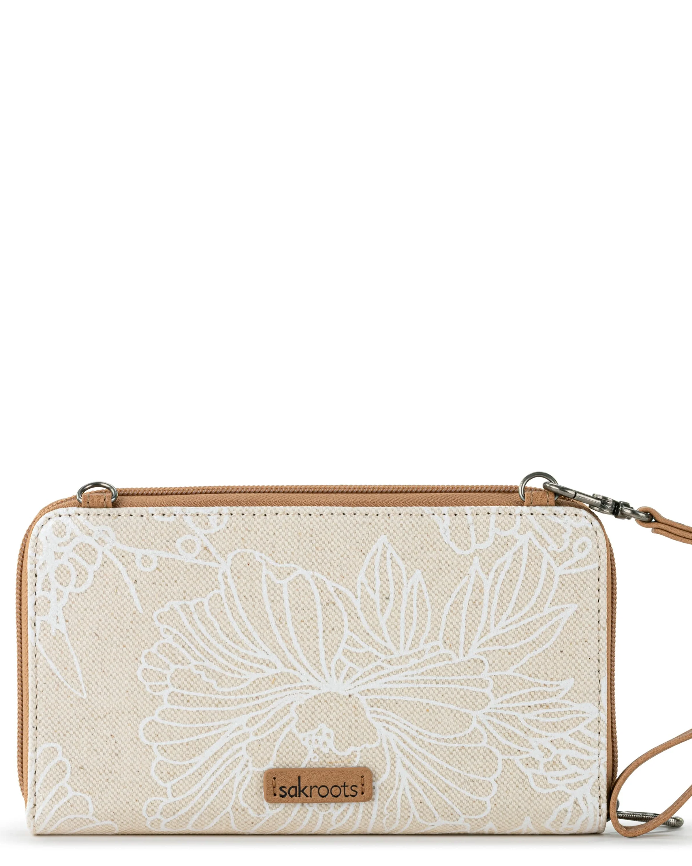 Smartphone Wallet - Canvas - White Flower Blossom - Image 5