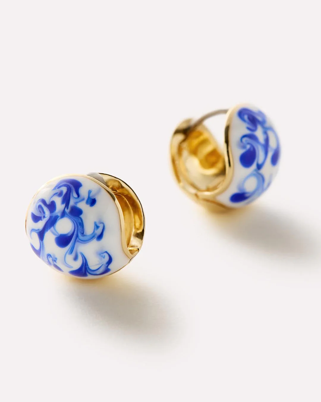 Statement Earrings - Mini Abby Marble Blue - Image 6