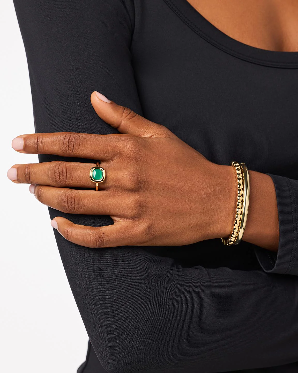 Statement Ring - Clara Ring Green Onyx - Image 2
