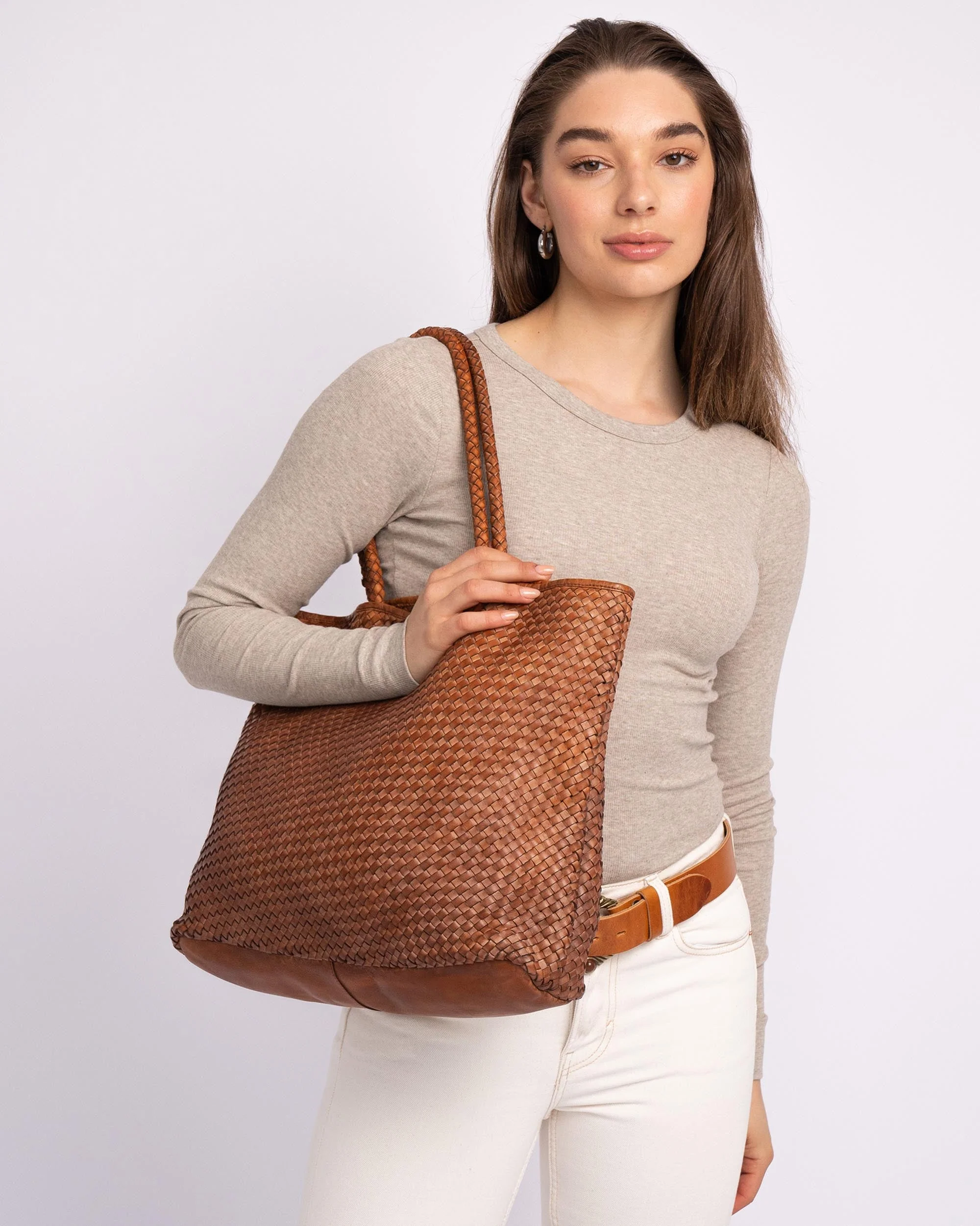 Taylor | Woven Leather Tote Bag - Image 3