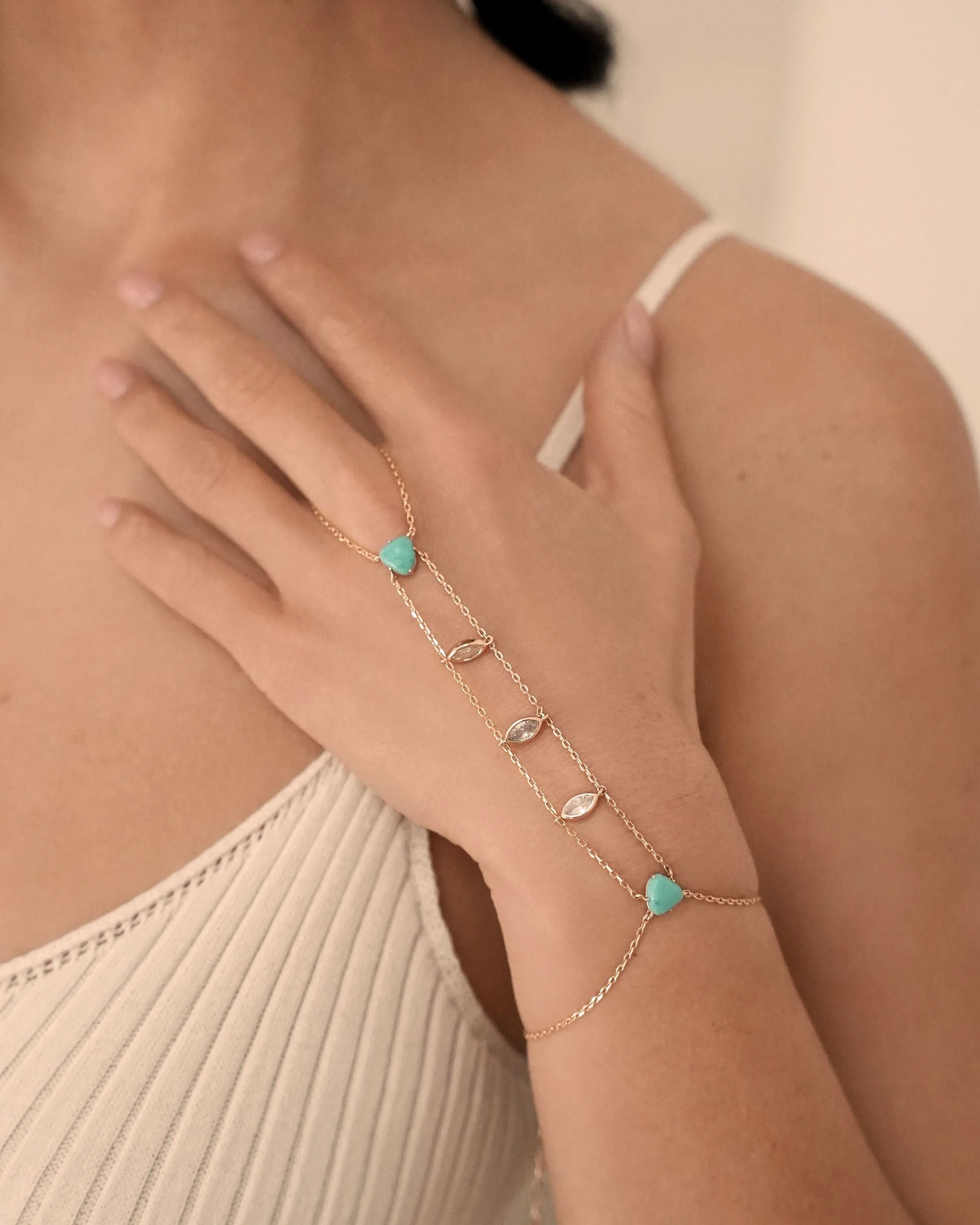 Turquoise Solstice Hand Chain - Image 2