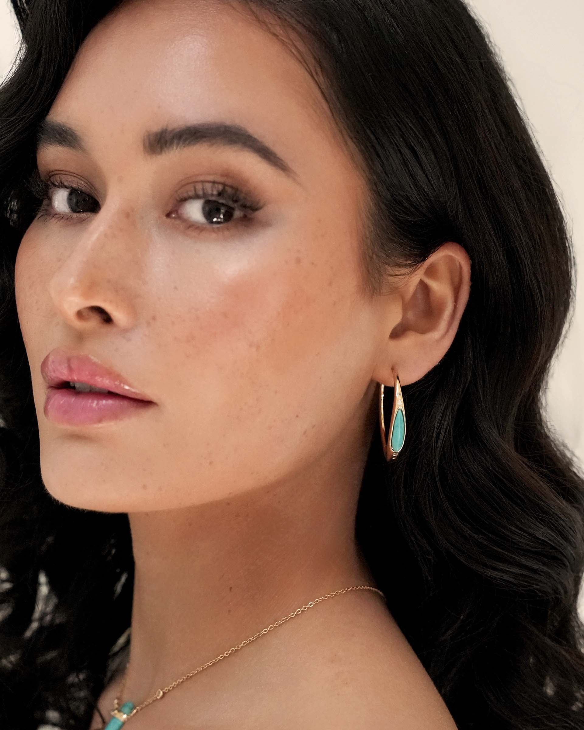 Turquoise Solstice Hoops - Image 2
