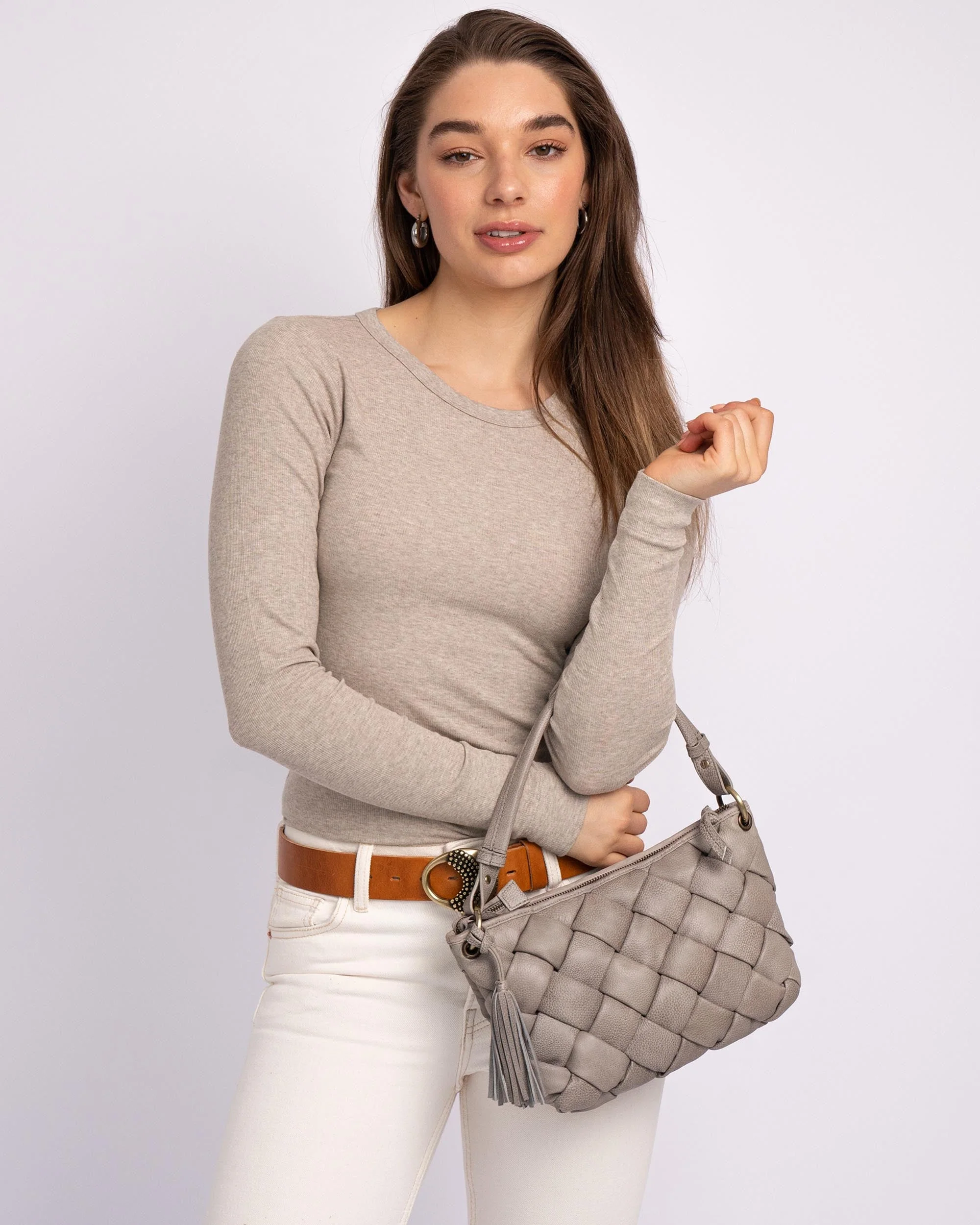 Wang | Woven Leather Shoulder Bag - Image 3